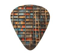 Guitar plectrums 12 pieces set Comfortable in the hand with smooth edges Three thicknesses to match Funny Book Shelves Collection and Ladder Pattern