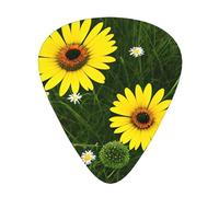 Guitar plectrums 12 pieces set Comfortable in the hand with smooth edges Three thicknesses to match Wild Daisy Flower Prints