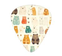 Guitar plectrums 12 pieces set Comfortable in the hand with smooth edges Three thicknesses to match white bear brown bear Printing