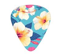 Guitar plectrums 12 pieces set Comfortable in the hand with smooth edges Three thicknesses to match beautiful hibiscus flowers Printing