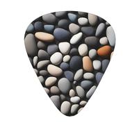 Guitar plectrums 12 pieces set Comfortable in the hand with smooth edges Three thicknesses to match Beach Stones Pattern Prints