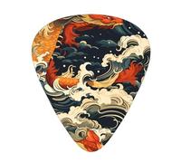 Guitar plectrums 12 pieces set Comfortable in the hand with smooth edges Three thicknesses to match fish leap dragon gate Printing