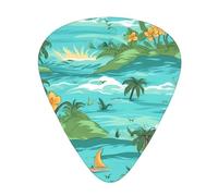 Guitar plectrums 12 pieces set Comfortable in the hand with smooth edges Three thicknesses to match Tropical Ocean Beach Theme Printing