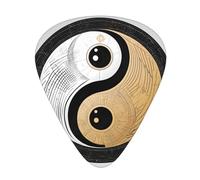 Guitar plectrums 12 pieces set Comfortable in the hand with smooth edges Three thicknesses to match Ying Yang Diagram Prints