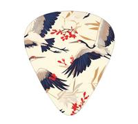 Guitar plectrums 12 pieces set Comfortable in the hand with smooth edges Three thicknesses to match flying birds crane heron Printing