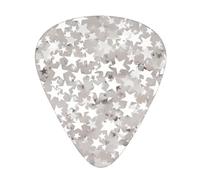 Guitar plectrums 12 pieces set Comfortable in the hand with smooth edges Three thicknesses to match shiny silver glitter Printing