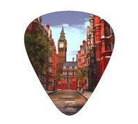 Guitar plectrums 12 pieces set Comfortable in the hand with smooth edges Three thicknesses to match Red London Street Prints