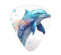Guitar plectrums 12 pieces set Comfortable in the hand with smooth edges Three thicknesses to match glitter dolphin Pattern
