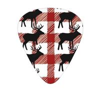 Guitar plectrums 12 pieces set Comfortable in the hand with smooth edges Three thicknesses to match Buffalo Plaid Deer Pattern