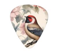 Guitar plectrums 12 pieces set Comfortable in the hand with smooth edges Three thicknesses to match Romantic Fancy Floral Birds Butterfly Prints