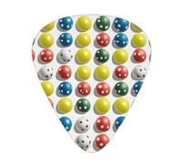 Guitar plectrums 12 pieces set Comfortable in the hand with smooth edges Three thicknesses to match Pickleball Balls Colors Picture