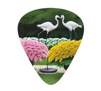 Guitar plectrums 12 pieces set Comfortable in the hand with smooth edges Three thicknesses to match Two Cranes Chrysanthemums Prints