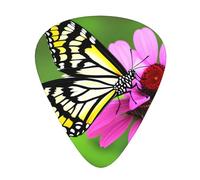 Guitar plectrums 12 pieces set Comfortable in the hand with smooth edges Three thicknesses to match Flowers and Butterflies Picture