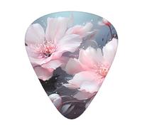 Guitar plectrums 12 pieces set Comfortable in the hand with smooth edges Three thicknesses to match Two pink floral Picture
