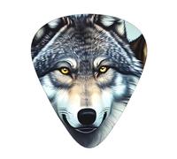 Guitar plectrums 12 pieces set Comfortable in the hand with smooth edges Three thicknesses to match Two wolves Prints