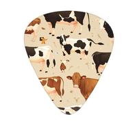 Guitar plectrums 12 pieces set Comfortable in the hand with smooth edges Three thicknesses to match cow collection Printing
