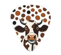 Guitar plectrums 12 pieces set Comfortable in the hand with smooth edges Three thicknesses to match brown Cow Spots Picture