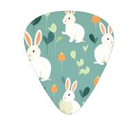 Guitar plectrums 12 pieces set Comfortable in the hand with smooth edges Three thicknesses to match bunny rabbit Printing