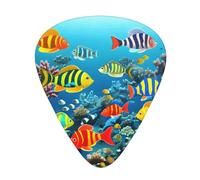 Guitar plectrums 12 pieces set Comfortable in the hand with smooth edges Three thicknesses to match Tropical Fishes Prints