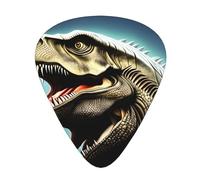 Guitar plectrums 12 pieces set Comfortable in the hand with smooth edges Three thicknesses to match Tyrannosaurus rex Pattern