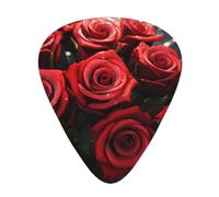 Guitar plectrums 12 pieces set Comfortable in the hand with smooth edges Three thicknesses to match Red Roses Picture