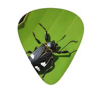 Guitar plectrums 12 pieces set Comfortable in the hand with smooth edges Three thicknesses to match Insects on leaves Picture
