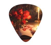 Guitar plectrums 12 pieces set Comfortable in the hand with smooth edges Three thicknesses to match Valentine's Day Picture