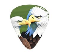 Guitar plectrums 12 pieces set Comfortable in the hand with smooth edges Three thicknesses to match 3D Bald Eagle Picture