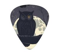 Guitar plectrums 12 pieces set Comfortable in the hand with smooth edges Three thicknesses to match Owl at Night Picture