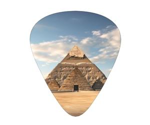 Guitar plectrums 12 pieces set Comfortable in the hand with smooth edges Three thicknesses to match Vintage Great Egyptian Pyramid Picture
