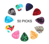 Guitar Plectrums Celluloid Picks Set Durable Strong Smooth for Various Folk Guitar Players Random 0.46mm 0.7mm Thickness Options (Thickness 0.7mm)