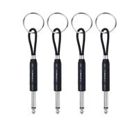Guitar Plug Keychain,4 Pcs for Marshall JCM800 Key Holder, for Fender Amp Jack Holder,for marshall Amp jack key holder (Black)