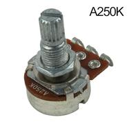 Guitar Potentiometer 18mm Shaft Length with Split Knurled 6mm Diameter, 250K or 500K Ohms for Volume or Tone Control, Includes Washer and Nut for Electric Guitar Bass Building and Custom Wiring