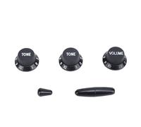 Guitar Potentiometer Knob Set Plastic Accurate Volume Tone Control Knob for Practice Electric Guitar Knobs for Made Guitars CTS 24 Fine Spline Shaft Potentiometers Package (Black Color White Word)