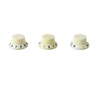 Guitar Potentiometer Knobs, Tone Volume Knob Replacement Parts for Musical Instrument (Ivory Knob Black Lettering)