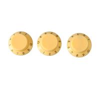 Guitar Potentiometer Knobs, Tone Volume Knob Replacement Parts for Musical Instrument (Yellow Knob Gold Lettering)