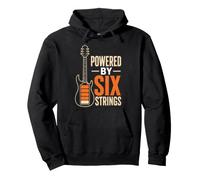 Guitar Powered By Six Strings Music Guitarist Player Gift Pullover Hoodie