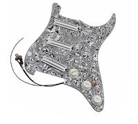 Guitar Pre-Wired Pickguard Black & White Pickguard Pickup Dual Hot Rails Humbucker Pickup Versatility Pre-wired Pickguard For Guitars