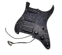Guitar Pre-Wired Pickguard Prewired ST Guitar Pickguard Set Multifunction Coil Split SSH Mini Humbucker Pickup High Output Wiring Harness 1 Set (Color : Black)