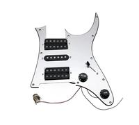 Guitar Pre-Wired Pickguard Upgrade Prewired HSH Pickguard Set Multifunction Humbucker Pickups Welding Harness For Guitar (Color : Silver)