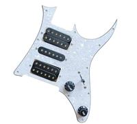 Guitar Pre-Wired Pickguard Upgrade Prewired HSH Pickguard Set Multifunction Humbucker Pickups Welding Harness For Guitar (Color : White)