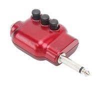 Guitar Preamp, Mini Acoustic Guitar Pre Amplifier with 6.35mm Plug, Portable Abs Preamp Instrument Accessories (Red)