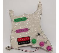 Guitar Prewired Loaded Pickguard for Fender Strar Guitar Alnico 5 Humbucker Pickups Set with Mute Switch Tone Upgrade for USA/Mexico Strat Guitars Replacement Parts