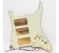Guitar Prewired Loaded Pickguard Set for Fender ST HHH Loaded Pickguard,Alnico 5 Humbucker Pickups with Coil Split, Compatible with Pickups Set, Complete Wiring Harness Upgrade Kit (Vintage Green)