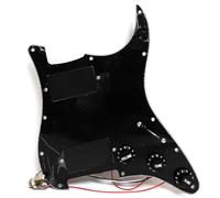 Guitar Prewired Loaded Pickguard Set For Fender Strat, Compatible with EMG-Style Active Humbucker Systems, Active 81/85 Style Pickups - High Output Ceramic & Alnico V, Solderless Wiring, Black
