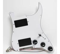 Guitar Prewired Loaded Pickguard Set For Fender Strat, Compatible with EMG-Style Active Humbucker Systems, Active 81/85 Style Pickups - High Output Ceramic & Alnico V, Solderless Wiring, White