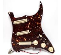 Guitar Prewired Loaded Pickguard Set For Fender Stratocaster with 3 Dual Rail Mini Humbucker Pickups, Coil Split Switches, Enhancement Switch, Pots (Pearl of Light Green)