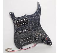 Guitar Prewired Loaded Pickguard with Coil Splitting HSH Alnico 5 Humbucker Pickups Set, Enhanced Toggle for Fender USA/Mexico Stratocaster Replacement Parts (Black Pearl)