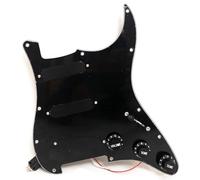Guitar Prewired Loaded Pickguard with SSS Active Pickups for Fender ST Guitar Noiseless High Output Strat Pickguard Assembly with 1V2T 5 Way Switch, Electric Guitar Upgrade Kit Black