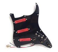 Guitar Prewired Loaded Strar Pickguard with Coil Splitting SSS Single Coil Pickups Set for Fender USA/Mexico Stratocaster Electric Guitars Replacement Parts (Red Pickups)